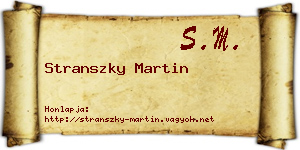 Stranszky Martin névjegykártya