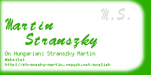 martin stranszky business card